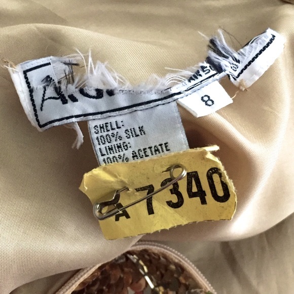 vtg AJ Bari • Gold Sequin Sequin Trophy Dress - Picture 9 of 9